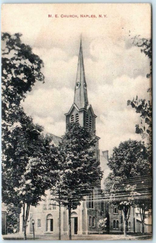 NAPLES, New York  NY    M.E.  CHURCH  1911  Ontario County  Postcard