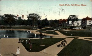 Fall River Massachusetts MA South Park Bird's Eye View c1910 Vintage Postcard