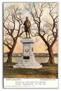 Burns Monument Fredericton New Brunswick Canada UNP DB Postcard N22