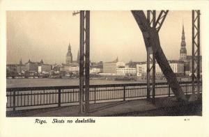 BG19182 riga skats no dzelztilta  latvia real photo