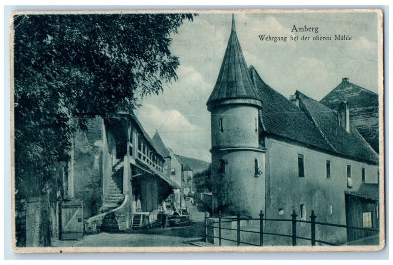 c1940's Wall Walk At The Upper Mill Amberg Germany Unposted Postcard