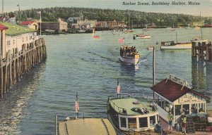 381375-Maine, Boothbay Harbor, Harbor Scene, Squirrel Island Ferry Nellie G II