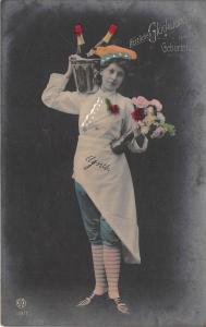 BG8904 women champagne flower  geburtstag birthday greetings germany