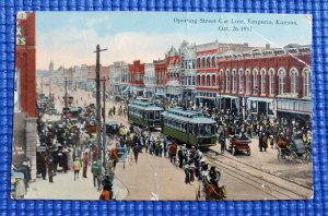 Vintage c1911 Opening Street Car Line Oct 26-1911 Emporia Kansas KS Postcard