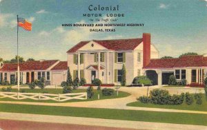 Colonial Motor Lodge Motel Dallas Texas 1951 linen postcard