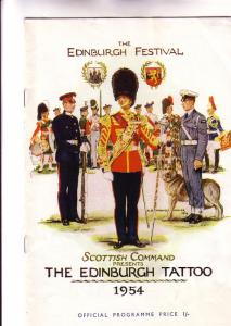 Program The Edinburgh Festival, Tattoo, 1954, Scotland, 12 Pages