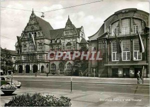 Modern Postcard Bielefeld Rathaus und Theater
