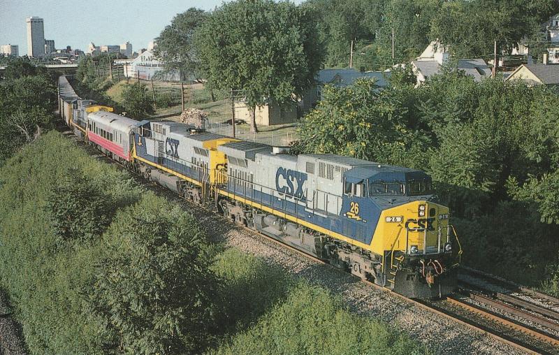 CSX Transportation Postcard Train Engine Railroad Burlington Northern