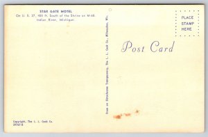 Star Gate Motel Indian River MI C1950's Postcard C18