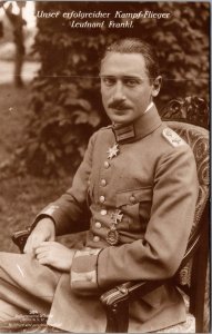 Mint Germany Aviation WW1 Fighter Aces Sanke RPPC Postcard Pilot Wilhelm Frank