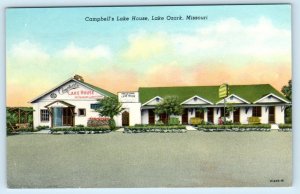 LAKE OZARK, Missouri MO~Roadside CAMPBELL'S LAKE HOUSE Motel Restaurant Postcard