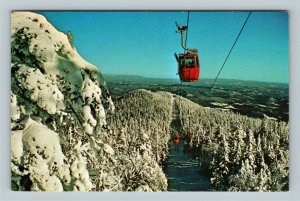 Killington VT, Scenic Winter Mountain View Gondola Ride Chrome Vermont Postcard