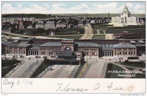 PROVIDENCE, Rhode Island, 1900-1910's; N.Y.N.H. & H. Station And Capitol