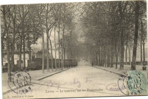 PC FRANCE, LAVAL, LE TRAMWAY SUR LES PROMENADES, Vintage Postcard (b31534)