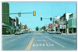 c1960 Street Scene Classic Cars Buildings Wahpeton North Dakota Vintage Postcard