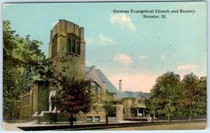 STREATOR, Illinois  IL    GERMAN EVANGELICAL CHURCH & Rectory  c1910s   Postcard