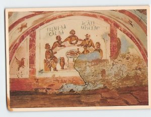 Postcard Un'Agape Catacombs of Marcellinus and Peter Rome Italy