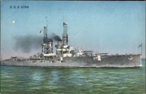 Battleship U.S.S. Utah Ship Vintage Postcard