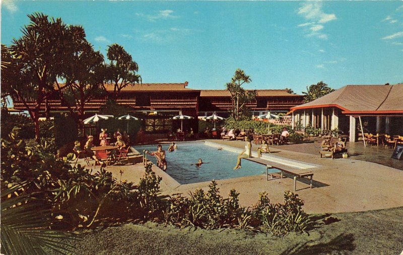 Maui Hawaii 1960s Postcard Maui Palms Hotel Swimming Pool