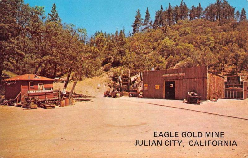 Julian City California Eagle Gold Mine Street View Vintage Postcard K51545