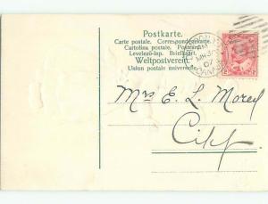 1907 easter CUTE GIRL CARRIES LARGE RED EGG k2394