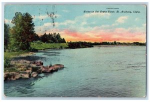 St. Anthony Idaho Postcard Scene Snake River Exterior View 1917 Vintage Antique