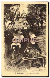 In Auvergne Old Postcard Folklore Group Of Spinners