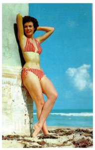 Sugar N Spice Woman in Bikini Florida Postcard Posted 1955
