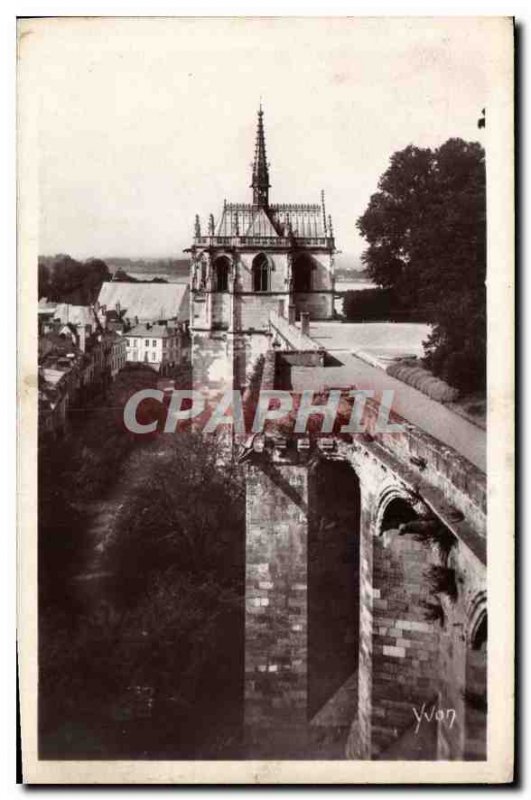 Old Postcard Chateaux of the Loire Chateau Amboise La Chapelle St Hubert