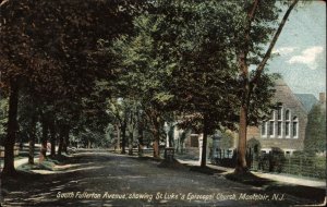 Montclair NJ South Fullerton Ave St. Luke's Episcopal Church c1910 Postcard