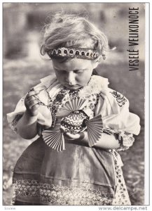 RP: Czech Republic , 30-50s ; Vesele Velikonoce [Easter] , Girl w/ egg bird