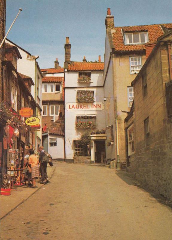 Station Road Robin Hoods Bay Gift Shop Laurel Inn Postcard