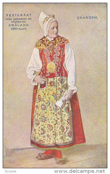 Lady Wearing A Traditional Costume, Festdrakt Fran Unnaryds Sn. Vastbo HD, Sm...