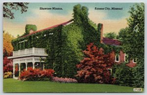 Kansas City MO~Smothered in Ivy Shawnee Mission~Balcony on Porch~1940s Linen 