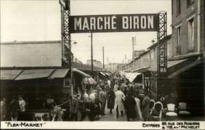 Paris Marche Biron Flea Market Antiques Shopping Real Photo Postcard #2