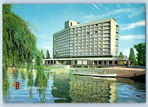 Amsterdam Holland Netherlands Postcard Hilton Hotel Meter 1967 Vintage Posted