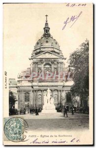 Old Postcard Church Paris Sorbonne