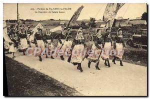 Old Postcard Pardon Ste Anne Palue the banner of Saint Anne