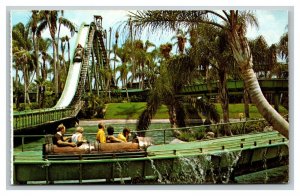 Vintage 1960's Postcard Flume Ride at Busch Gardens Stanleyville Tampa Florida