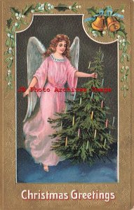 Christmas, UAP No 141, Angel Holding Tree with Candles