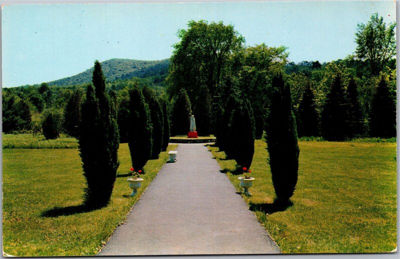 Postcard NY New Lebanon State of the Virgin Mary Our Lady of Lourdes Shrine
