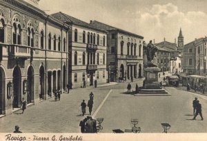 Rovigo Piazza Garibaldi Antique Italian Postcard