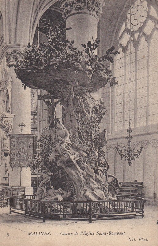 MALINES, Belgium, 1901-1907; Chaire De L'Eglise Saint-Rombaut