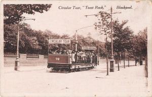 uk32132 circular tour toast rack blackpool real photo uk tramway tram