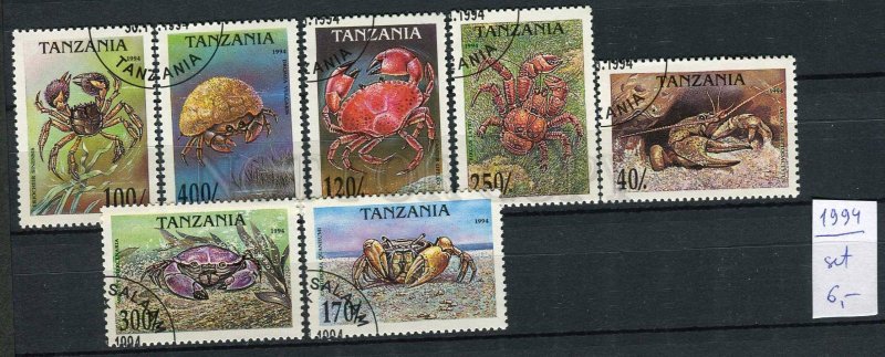 265200 TANZANIA 1994 year used stamps set crabs