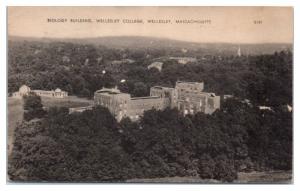 1953 Aerial View, Biology Building, Wellesley College, Wellesley, MA Postcard