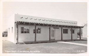 Florence Arizona Town Hall Real Photo Vintage Postcard AA22983