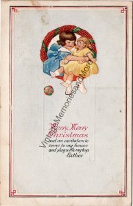 Merry Merry Christmas Children's Illustration Embossed Postcard PC306