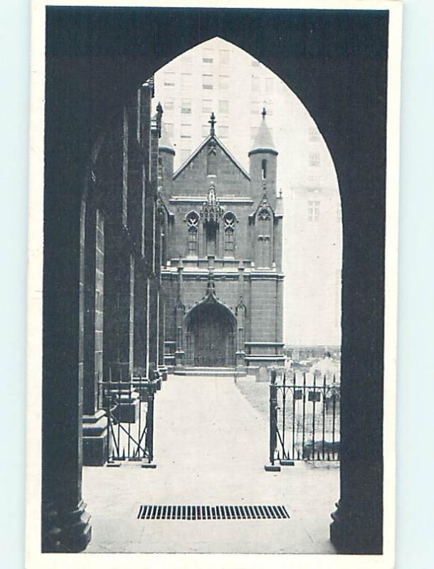 Unused 1940's TRINITY CHURCH SCENE New York City NY L3961