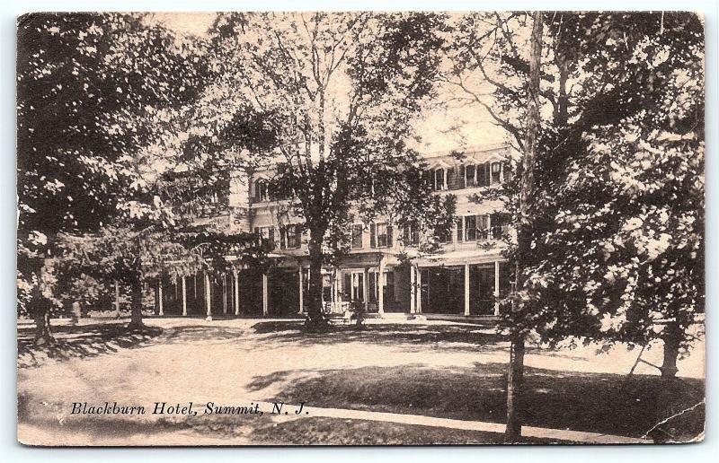 Postcard NJ Summit 1919 View of Blackburn Hotel F02